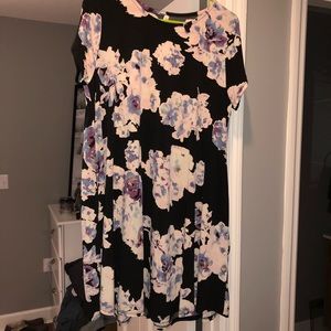 Black Dress with Floral Detail
